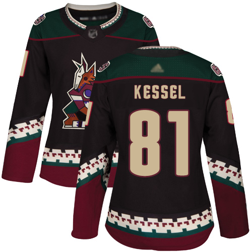 Arizona Coyotes #81 Phil Kessel Black Alternate Authentic Women's Stitched Hockey Jersey