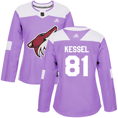 Arizona Coyotes #81 Phil Kessel Purple Authentic Fights Cancer Women's Stitched Hockey Jersey