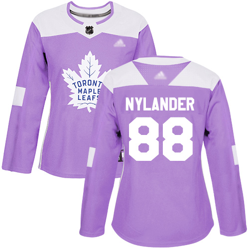 Toronto Maple Leafs #88 William Nylander Purple Authentic Fights Cancer Women's Stitched Hockey Jersey
