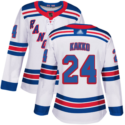 New York Rangers #24 Kaapo Kakko White Road Authentic Women's Stitched Hockey Jersey