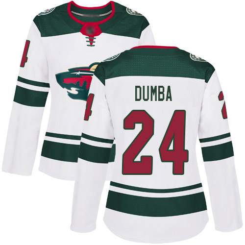 Minnesota Wild #24 Matt Dumba White Road Authentic Women's Stitched Hockey Jersey