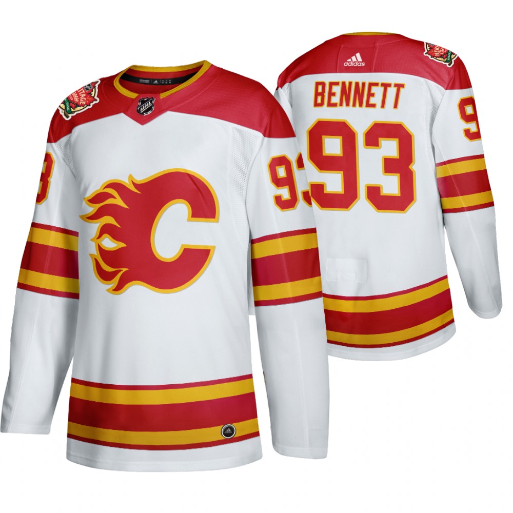 Men's Calgary Flames #93 Sam Bennett 2019 Heritage Classic Authentic White Jersey