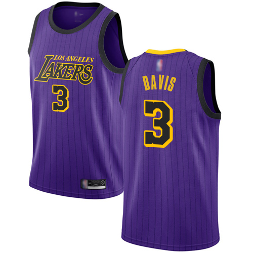 Lakers #3 Anthony Davis Purple Youth Basketball Swingman City Edition 2018-19 Jersey