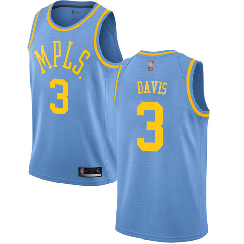 Lakers #3 Anthony Davis Royal Blue Youth Basketball Swingman Hardwood Classics Jersey