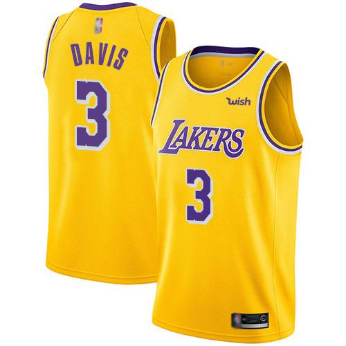 Lakers #3 Anthony Davis Gold Youth Basketball Swingman Icon Edition Jersey