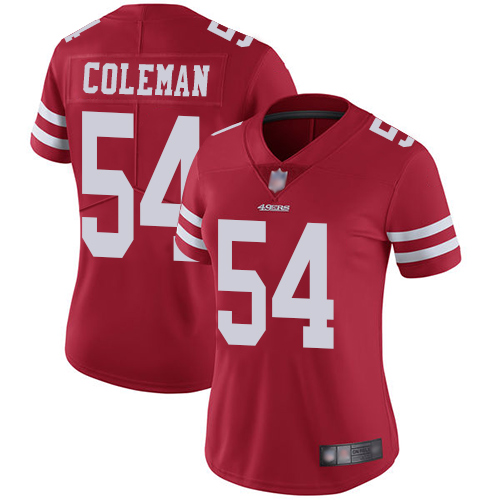 Women's San Francisco 49ers #54 Fred Warner Red Team Color Vapor Untouchable Limited Player Football Jersey
