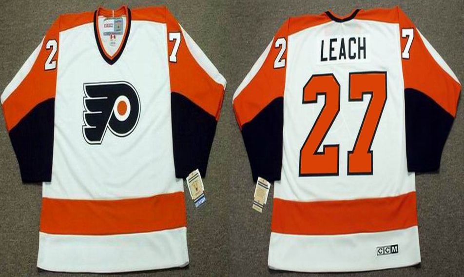 Philadelphia Flyers #27 REGGIE LEACH 1974 CCM Vintage Throwback Home NHL Jersey