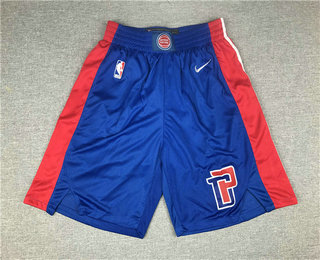 Men's Detroit Pistons New Blue 2019 Nike Swingman Stitched Shorts