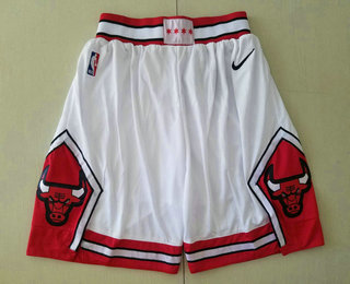 Men's Chicago Bulls White 2019 Nike Swingman Stitched NBA Shorts