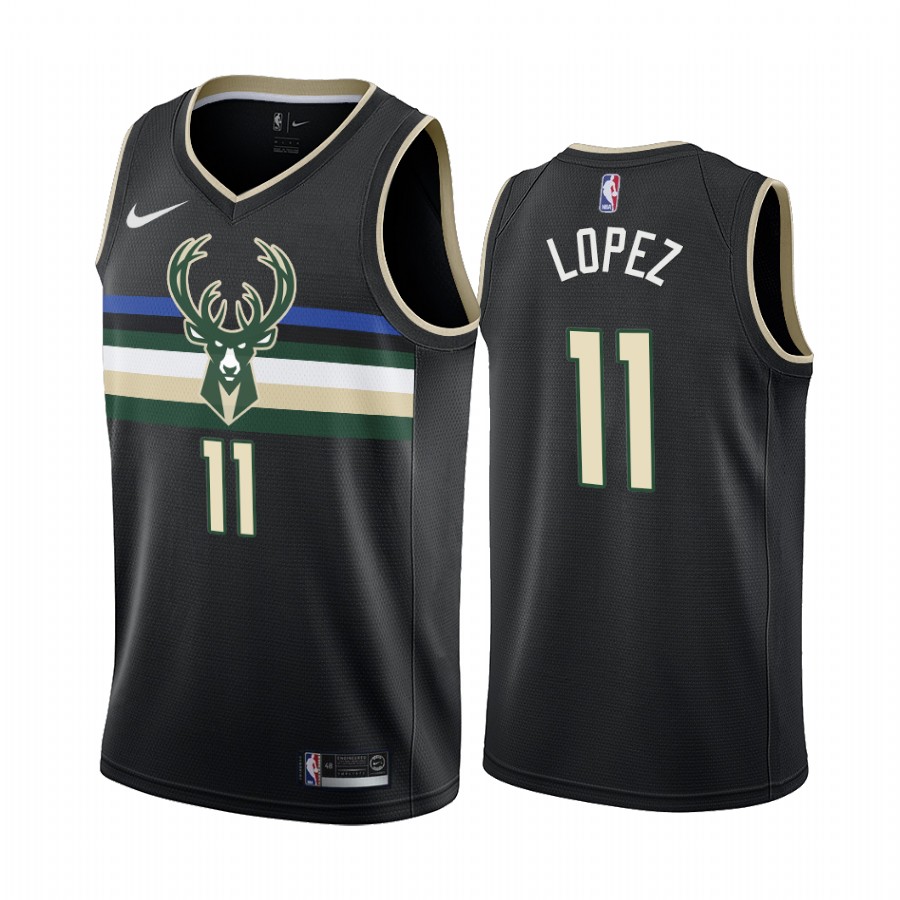 Nike Bucks #11 Brook Lopez Black 2019-20 Statement Edition NBA Jersey