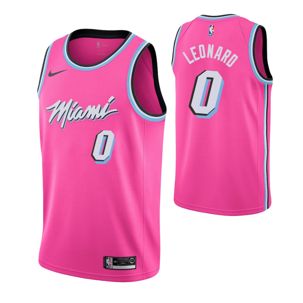 Nike Heat #0 Meyers Leonard Men's Pink NBA Swingman Earned Edition Jersey