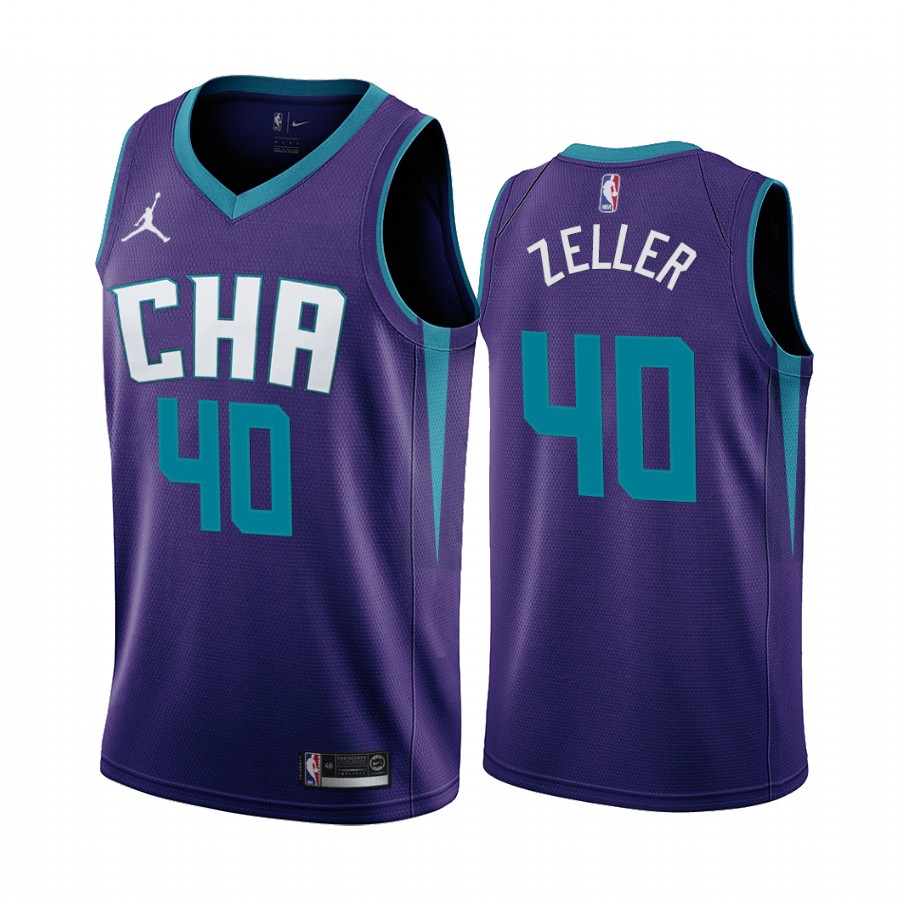 Nike Hornets #40 Cody Zeller Purple 2019-20 Statement Edition NBA Jersey