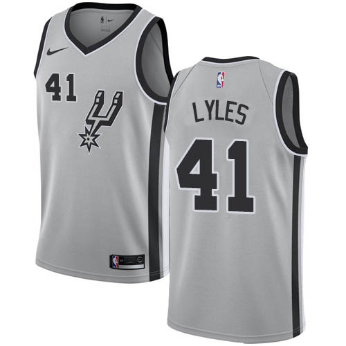 Nike Spurs #41 Trey Lyles Silver NBA Swingman Statement Edition Jersey