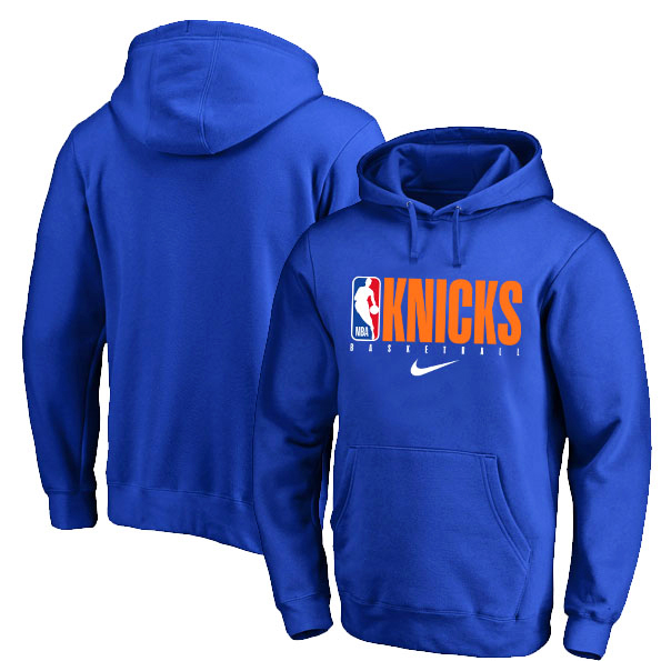 New York Knicks Nike Spotlight Practice Performance Pullover Hoodie Blue
