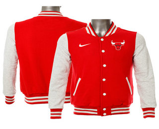 Men's Chicago Bulls Red Stitched NBA Jacket