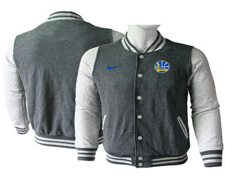 Men's Golden State Warriors Gray Stitched NBA Jacket