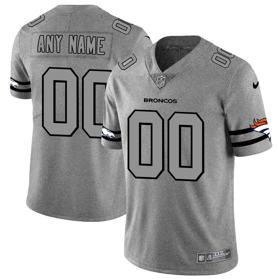 Nike Broncos Customized 2019 Gray Gridiron Gray Vapor Untouchable Limited Jersey