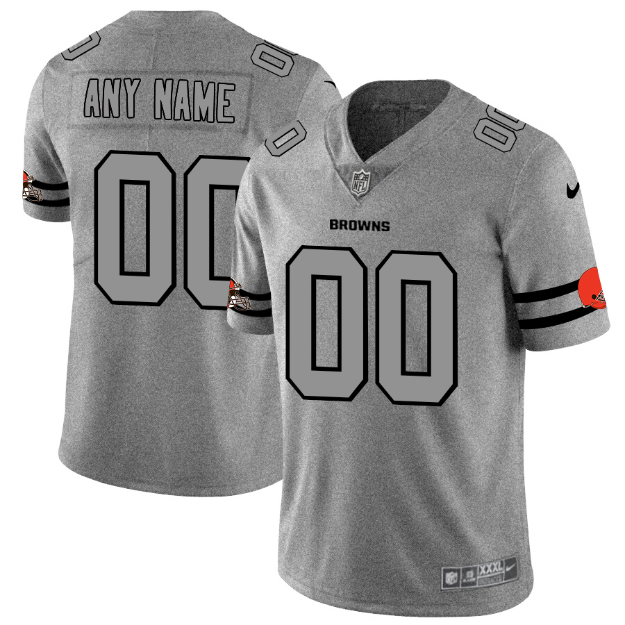 Nike Browns Customized 2019 Gray Gridiron Gray Vapor Untouchable Limited Jersey
