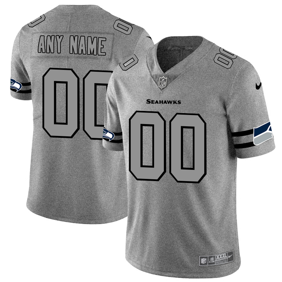 Nike Seahawks Customized 2019 Gray Gridiron Gray Vapor Untouchable Limited Jersey