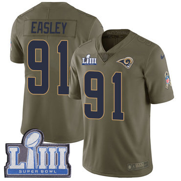 Youth Los Angeles Rams #91 Dominique Easley Olive Nike NFL 2017 Salute to Service Super Bowl LIII Bound Limited Jersey