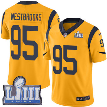 Youth Los Angeles Rams #95 Ethan Westbrooks Gold Nike NFL Rush Vapor Untouchable Super Bowl LIII Bound Limited Jersey