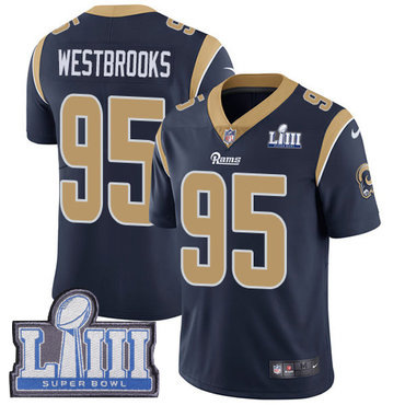 Youth Los Angeles Rams #95 Ethan Westbrooks Navy Blue Nike NFL Home Vapor Untouchable Super Bowl LIII Bound Limited Jersey