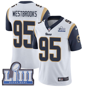 Youth Los Angeles Rams #95 Ethan Westbrooks White Nike NFL Road Vapor Untouchable Super Bowl LIII Bound Limited Jersey