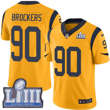 Youth Los Angeles Rams #90 Michael Brockers Gold Nike NFL Rush Vapor Untouchable Super Bowl LIII Bound Limited Jersey