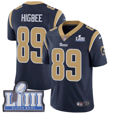 Youth Los Angeles Rams #89 Tyler Higbee Navy Blue Nike NFL Home Vapor Untouchable Super Bowl LIII Bound Limited Jersey