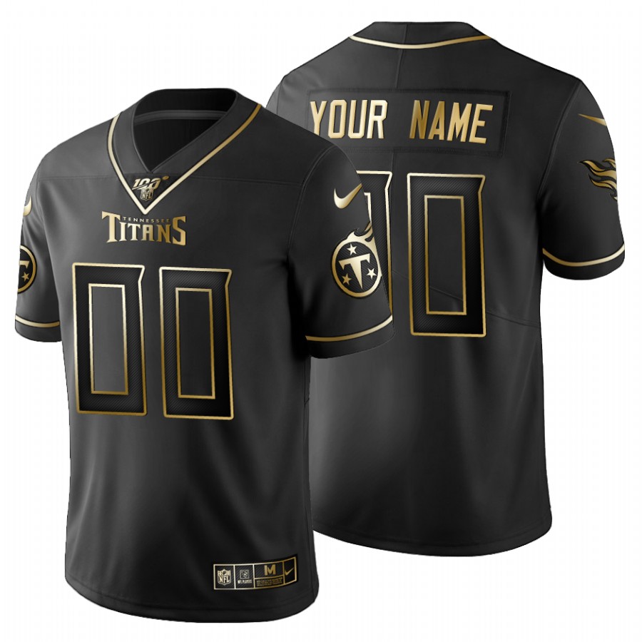 Tennessee Titans Custom Men's Nike Black Golden Limited NFL 100 Jersey