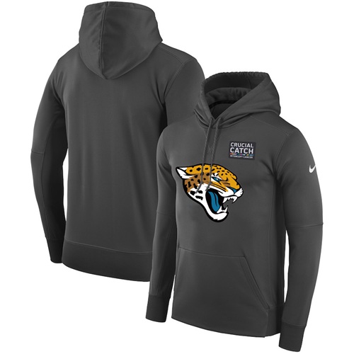 NFL Men's Jacksonville Jaguars Nike Anthracite Crucial Catch Performance Pullover Hoodie