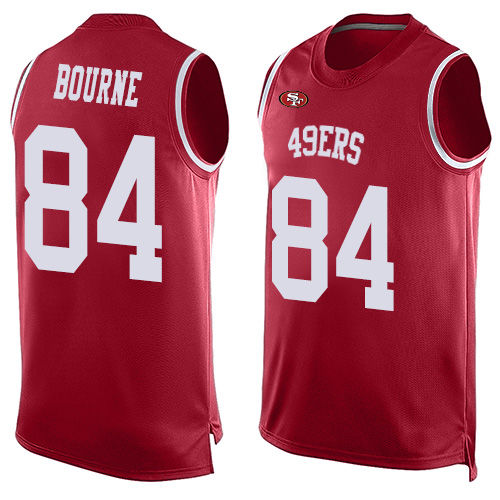 San Francisco 49ers Men's #84 Kendrick Bourne Red Limited Player Name & Number Tank Top Jersey