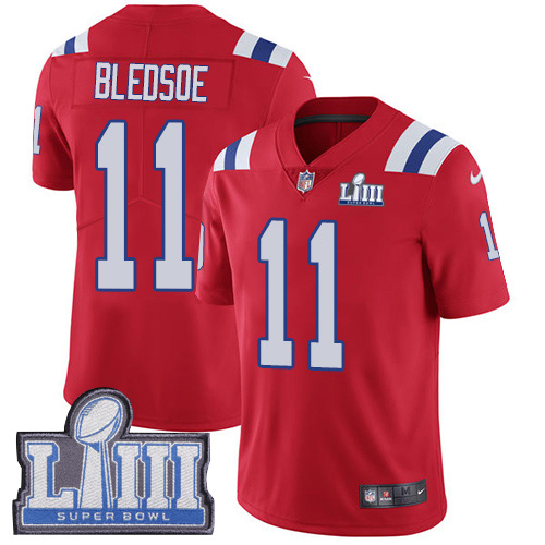 Youth New England Patriots #11 Drew Bledsoe Red Nike NFL Alternate Vapor Untouchable Super Bowl LIII Bound Limited Jersey