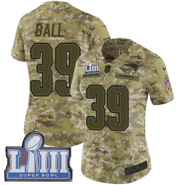 #39 Limited Montee Ball Camo Nike NFL Women's Jersey New England Patriots 2018 Salute to Service Super Bowl LIII Bound