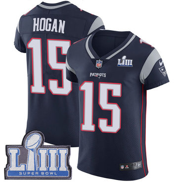 Men's New England Patriots #15 Chris Hogan Navy Blue Nike NFL Home Vapor Untouchable Super Bowl LIII Bound Elite Jersey