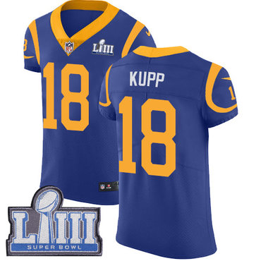 Men's Los Angeles Rams #18 Cooper Kupp Royal Blue Nike NFL Alternate Vapor Untouchable Super Bowl LIII Bound Elite Jersey