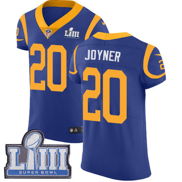 Men's Los Angeles Rams #20 Lamarcus Joyner Royal Blue Nike NFL Alternate Vapor Untouchable Super Bowl LIII Bound Elite Jersey