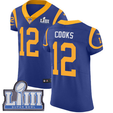 Men's Los Angeles Rams #12 Brandin Cooks Royal Blue Nike NFL Alternate Vapor Untouchable Super Bowl LIII Bound Elite Jersey
