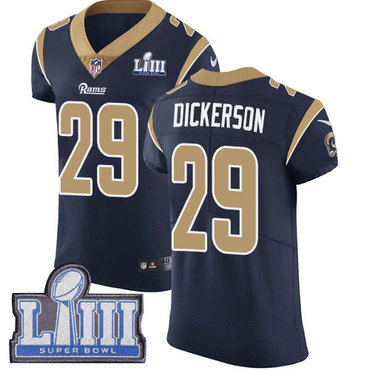 #29 Elite Eric Dickerson Navy Blue Nike NFL Home Men's Jersey Los Angeles Rams Vapor Untouchable Super Bowl LIII Bound