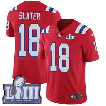 Men's New England Patriots #18 Matthew Slater Red Nike NFL Alternate Vapor Untouchable Super Bowl LIII Bound Limited Jersey
