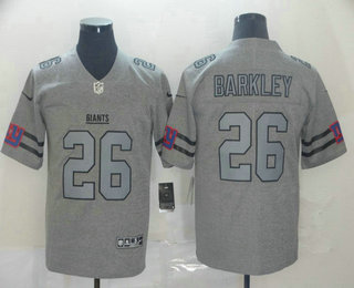 Men's New York Giants #26 Saquon Barkley 2019 Gray Gridiron Vapor Untouchable Stitched NFL Nike Limited Jersey