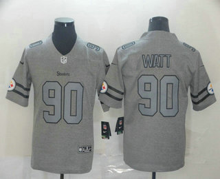Men's Pittsburgh Steelers #90 T. J. Watt 2019 Gray Gridiron Vapor Untouchable Stitched NFL Nike Limited Jersey