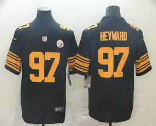 Men's Pittsburgh Steelers #97 Cameron Heyward Black 2016 Color Rush Stitched NFL Nike Limited Jersey