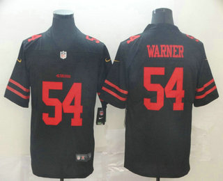 Men's San Francisco 49ers #54 Fred Warner Black 2017 Vapor Untouchable Stitched NFL Nike Limited Jersey