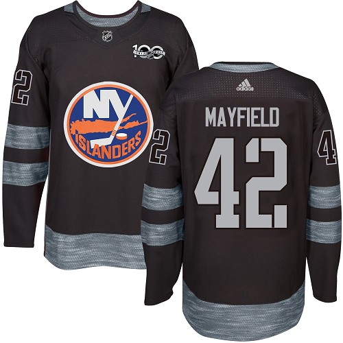 Men's New York Islanders #42 Scott Mayfield Adidas Black Authentic 1917-2017 100th Anniversary NHL Jersey