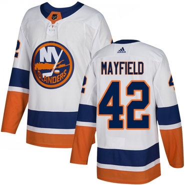 Youth New York Islanders #42 Scott Mayfield Reebok White Away Authentic NHL Jersey