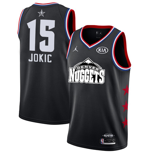 Nuggets #15 Nikola Jokic Black Basketball Jordan Swingman 2019 All-Star Game Jersey