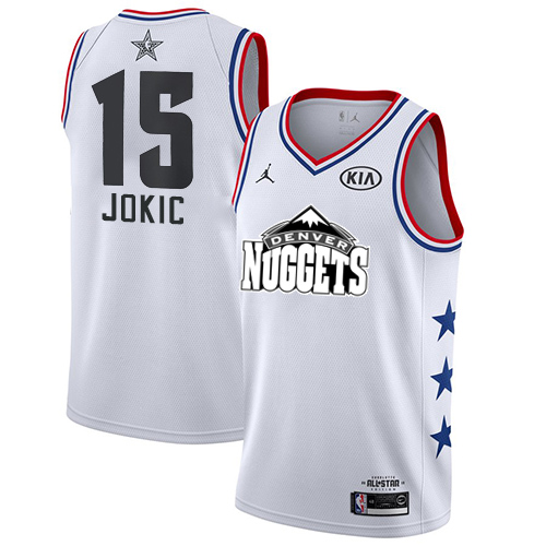 Nuggets #15 Nikola Jokic White Basketball Jordan Swingman 2019 All-Star Game Jersey