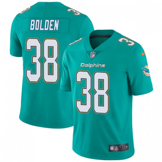 Youth Miami Dolphins #38 Brandon Bolden Nike Limited Team Color Vapor Untouchable Aqua Jersey