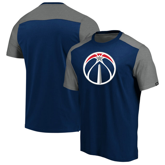 Washington Wizards Iconic Blocked T-Shirt - NavyHeathered Gray